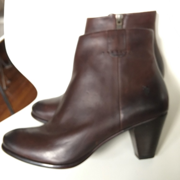 NEW Frye Women Ankle Bootie Brown Leather Size 8.5 - Picture 3 of 10